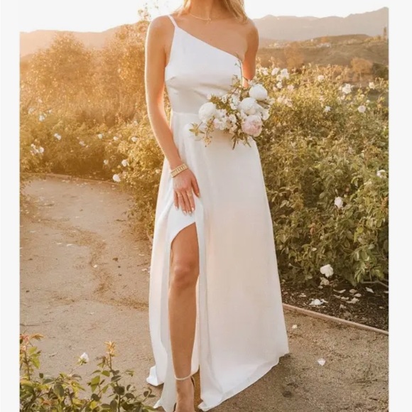Show Me Your MuMu Weddings Shannon White One Shoulder Dress nwt